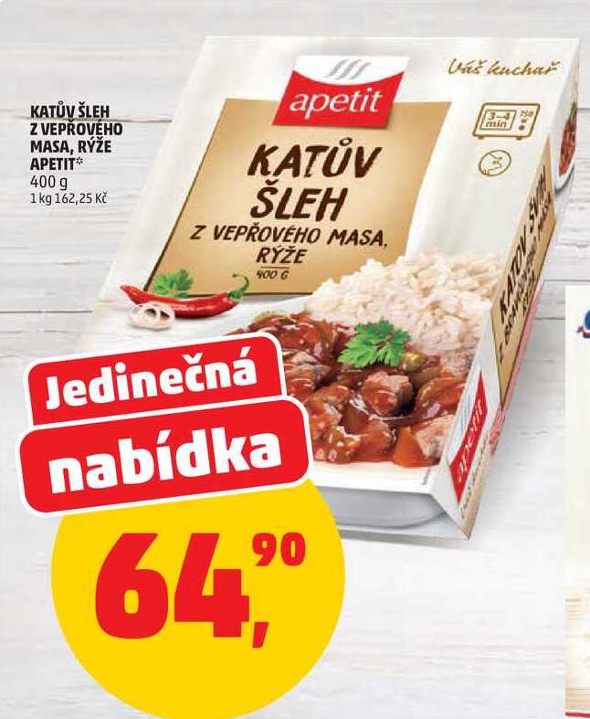 KATŮV ŠLEH Z VEPŘOVÉHO MASA, RÝŽE APETIT, 400 g