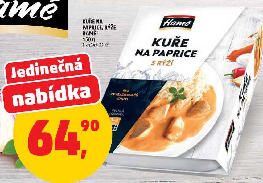 KUŘE NA PAPRICE, RÝŽE HAMÉ, 450 g