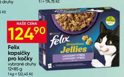 Felix kapsičky pro kočky vybrané druhy 12×85 g