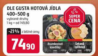 DLE GUSTA HOTOVÁ JÍDLA 400-500 g