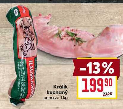 Králík kuchaný cena za 1 kg 