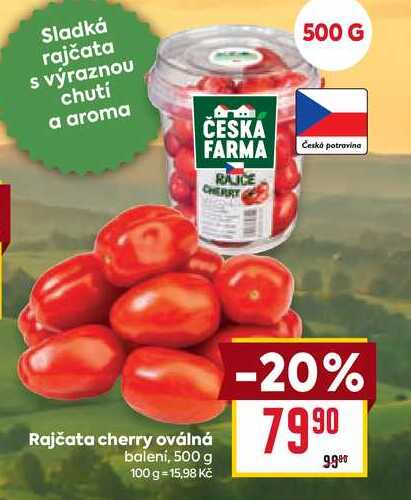 Rajčata cherry oválná balení, 500 g