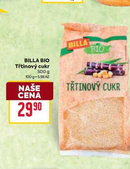 BILLA BIO Třtinový cukr 500 g
