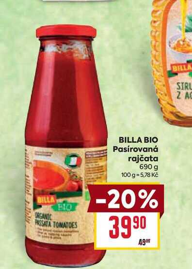 BILLA BIO Pasírovaná rajčata 690 g