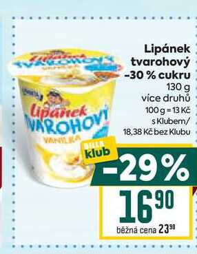 Lipánek tvarohový -30% cukru 130 g