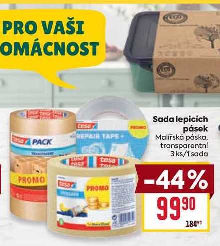 Sada lepicích pásek Malířská páska, transparentni 3 ks/1 sada BILLA