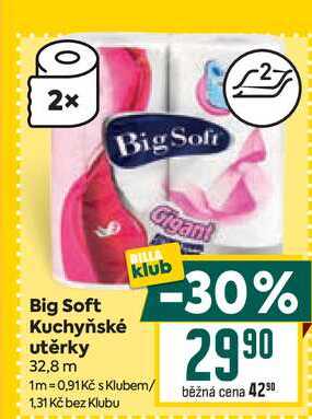 Big Soft Kuchyňské utěrky 32,8 m BILLA