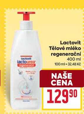 Lactovit Tělové mléko regenerační 400 ml BILLA