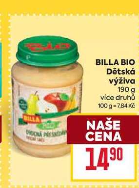 BILLA BIO Dětská výživa 190 g 