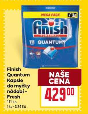 Finish Quantum Kapsle do myčky nádobí - Fresh 111 ks BILLA
