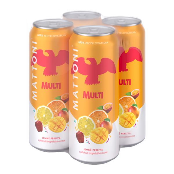 Mattoni Multi Jemně perlivá s příchutí tropického ovoce 4x500ml, plech