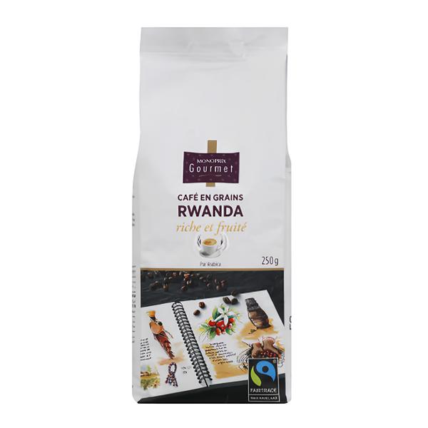 Monoprix Gourmet Zrnková káva Arabica Rwanda, bohatá a ovocná chuť