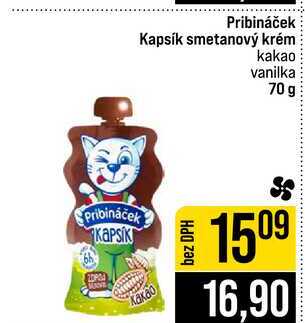 Pribináček Kapsík smetanový krém kakao vanilka 70 g JIP