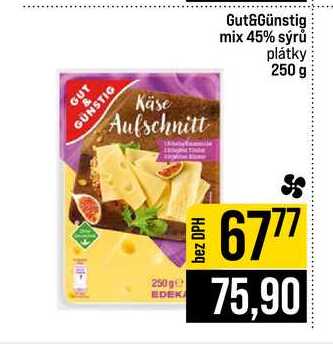 Gut&Günstig mix 45% sýrů plátky 250 g