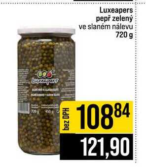 Luxeapers pepř zelený ve slaném nálevu 720 g 