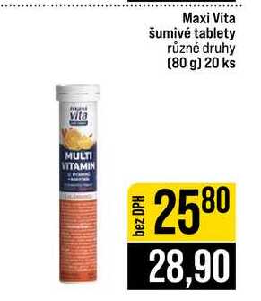 Maxi Vita šumivé tablety různé druhy (80 g) 20 ks JIP