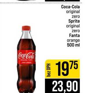 Coca-Cola original zero Sprite original zero Fanta orange 500 ml