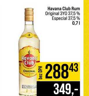 Havana Club Rum Original 3YO 37,5% Especial 37,5% 0,7l