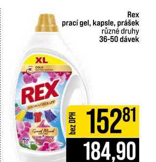 Rex prací gel, kapsle, prášek různé druhy 36-50 dávek JIP