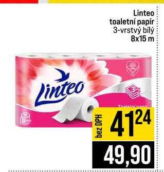 Linteo toaletní papír 3-vrstvý bílý 8x15 m JIP