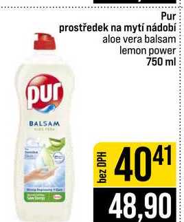 Pur prostředek na mytí nádobí aloe vera balsam lemon power 750 ml JIP