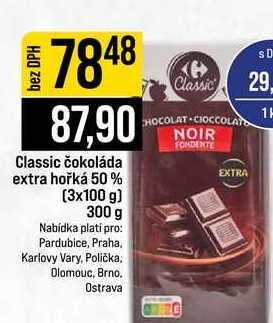 Classic čokoláda extra hořká 50% 3x100 g 300 g