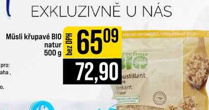 Müsli křupavé BIO natur 500 g 