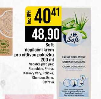 Soft depilační krém pro citlivou pokožku 200 ml JIP