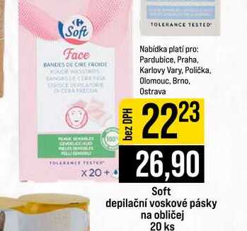 Soft depilační voskové pásky na obličej 20 ks JIP