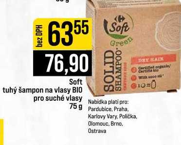 Soft tuhý šampon na vlasy 75g