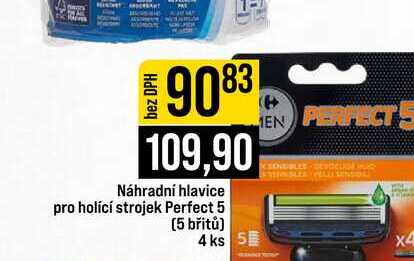 Náhradní hlavice pro holící strojek Perfect 5 5 břitů 4ks JIP