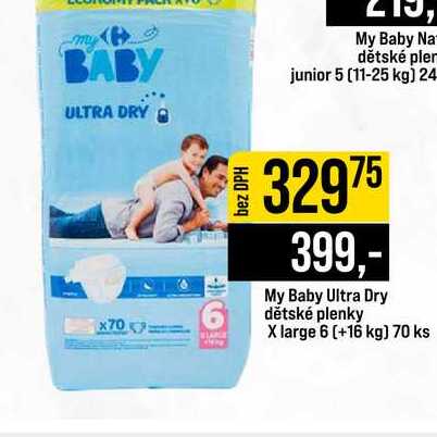 My Baby Ultra Dry dětské plenky X large 6 (+16 kg) 70 ks JIP