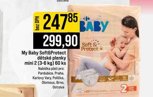 My Baby Soft&Protect dětské plenky mini 2 (3-6 kg) 60 ks