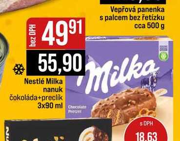 Nestlé Milka nanuk čokoláda+preclík 3x90 ml