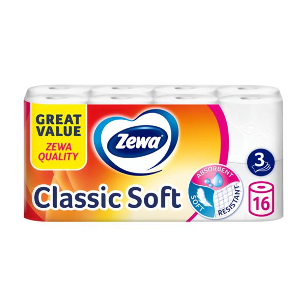 Zewa Classic Soft Toaletní papír 3vrstvý, 16 rolí