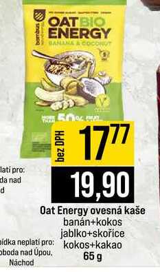 Oat Energy ovesná kaše banán+kokos jablko+skořice kokos+kakao 65 g