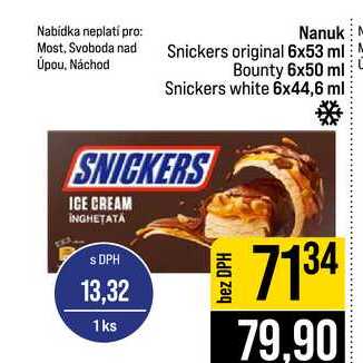 Nanuk Snickers original 6x53 ml Bounty 6x50 ml Snickers white 6x44,6 ml