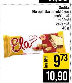 Sedita Ela oplatka s fruktózou arašídová mléčná kakaová 40 g