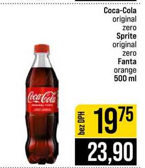 Coca-Cola original zero Sprite original zero Fanta orange 500 ml