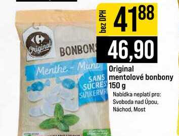 Original mentolové bonbony 150 g 