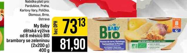 My Baby dětská výživa od 8 měsíců BIO brambory se zeleninou (2x200 g) 400 g
