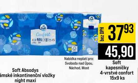 Soft kapesničky 4-vrstvé confort 15x9 ks