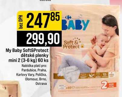 My Baby Soft&Protect dětské plenky mini 2 3-6 kg 60 ks