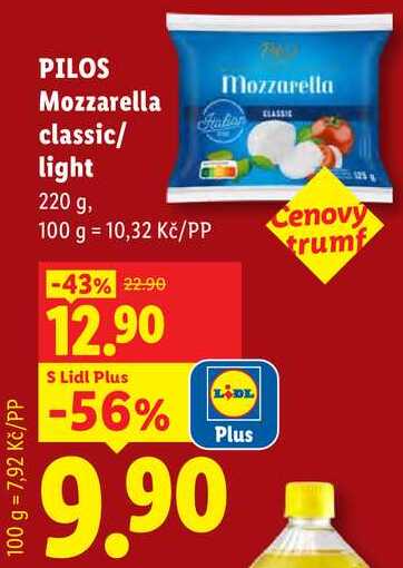 PILOS Mozzarella classic/ light, 220 g