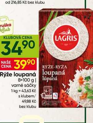 LAGRIS Rýže loupaná 8x100 g