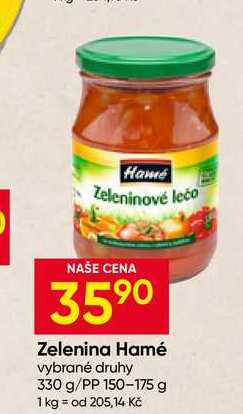 Hamé Zelenina vybrané druhy 330 g/PP 150-175 g 