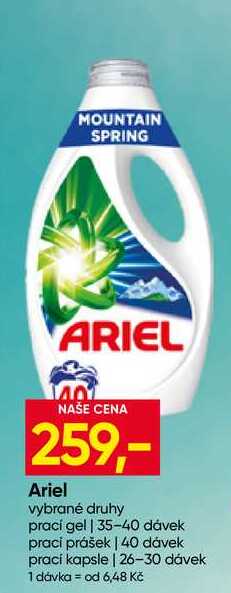 Ariel vybrané druhy prací gel 35-40 dávek Hruška
