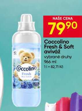 Coccolino Fresh & Soft aviváž vybrané druhy 966 ml Hruška