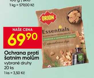 ORION Ochrana proti šatním molům vybrané druhy 20 ks Hruška