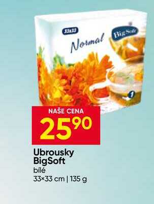 Ubrousky BigSoft bílé 33x33 cm 135 g Hruška